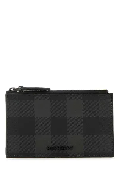 Burberry Logo-plaque Check-pattern Wallet In Printed