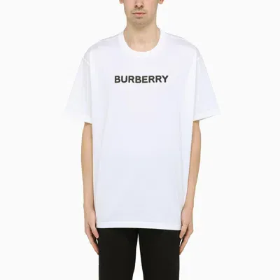 Burberry White Oversize T-shirt With Logo