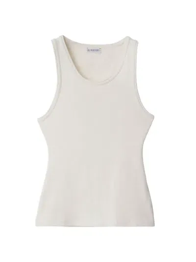 Burberry Ekd-patch Ribbed Tank Top In Salt