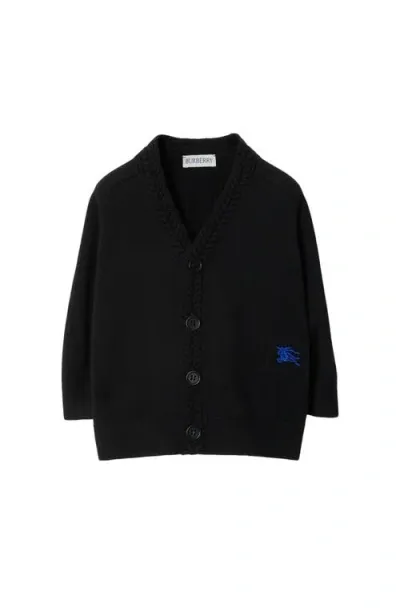 Burberry Babies'  Wool Cardigan In Black