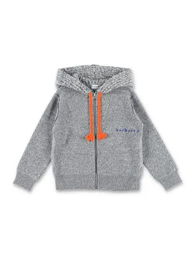 Burberry Kids' Zip Wool Jacket In Grey Melange