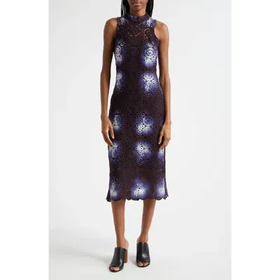 Busayo Lekan Crochet Dress In Indigo Blue, White