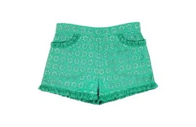 Busy Bees Kids'  Phoebe Pocket Shorts In Green Eyelet