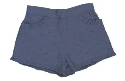 Busy Bees Babies'  Phoebe Pocket Shorts In Navy Eyelet