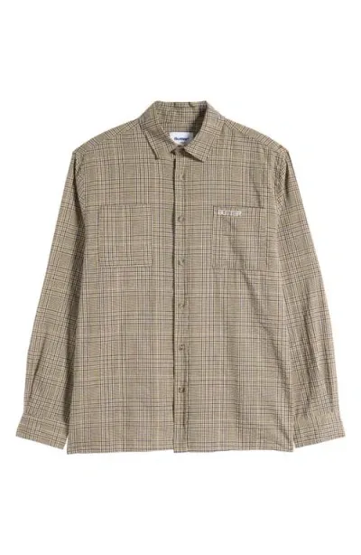 Butter Goods Equipt Plaid Cotton Button-up Shirt In Olive