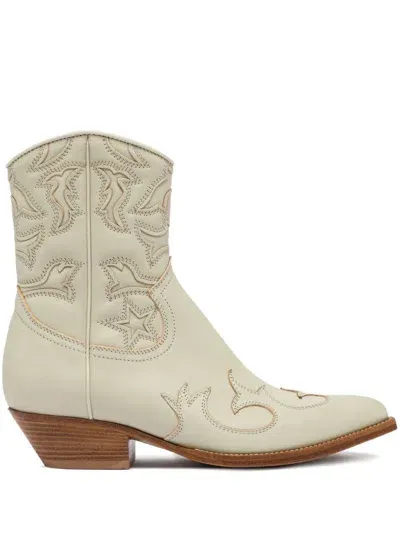 Buttero Western Ankle Boots In Neutrals