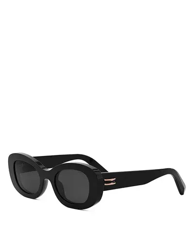 Bvlgari B. Zero1 Oval Acetate And Nylon Sunglasses In Black/gray Solid