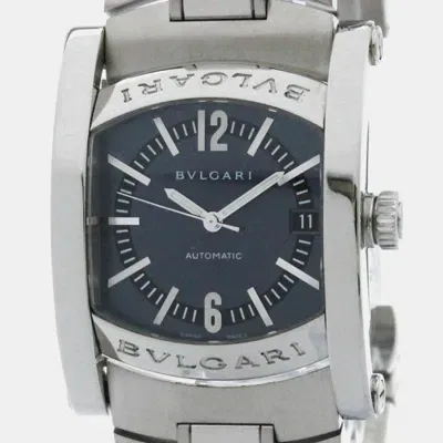 Pre-owned Bvlgari Grey Stainless Steel Assioma Automatic Men's Wristwatch 44 Mm