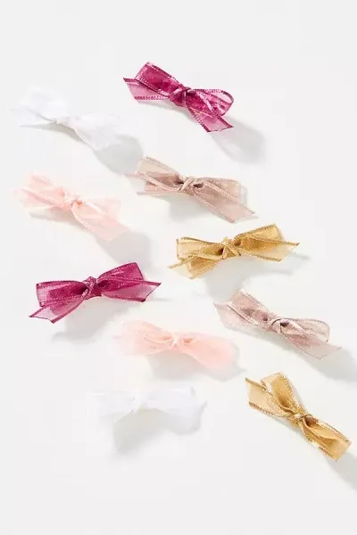 By Anthropologie Baby Chiffon Hair Bows, Set Of 10 In Pink