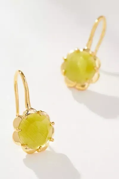 By Anthropologie Glass Stone Drop Earrings In Green