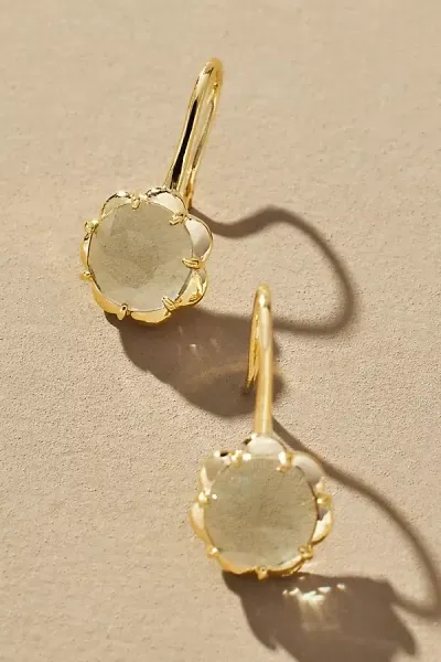 By Anthropologie Gold-plated Glass Stone Drop Earrings In Multicolor