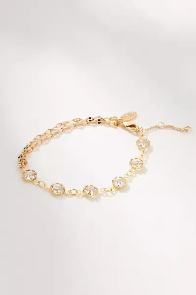 By Anthropologie Half & Half Stone Bracelet In Clear