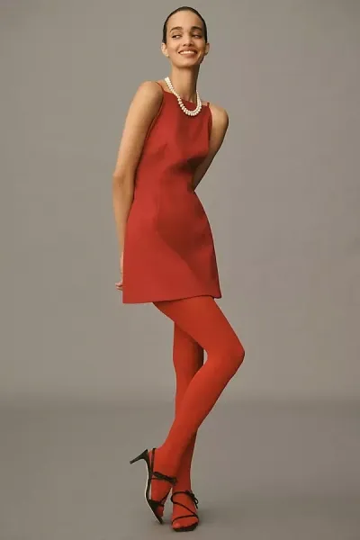 By Anthropologie Opaque Tights In Red