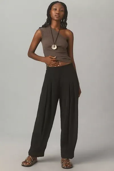 By Anthropologie Pleated Balloon Trousers In Black