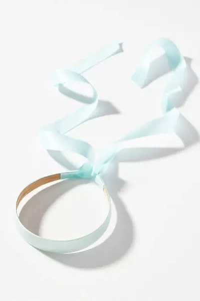 By Anthropologie Satin Bow Tie Headband In Mint