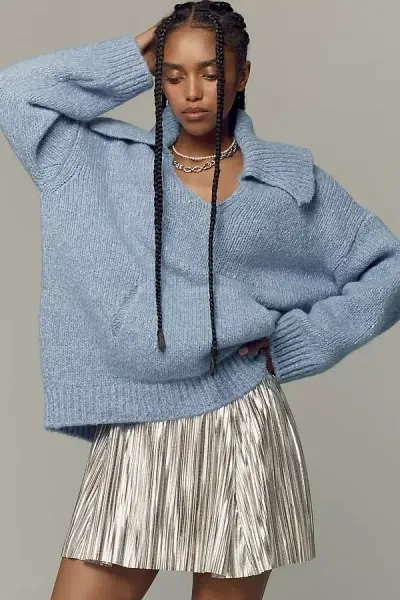 By Anthropologie Turtleneck Sweater In Blue