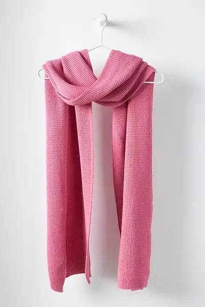 By Anthropologie Waffle-knit Scarf In Pink