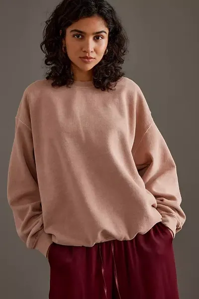 By Anthropologie Washed Sweatshirt In Pink