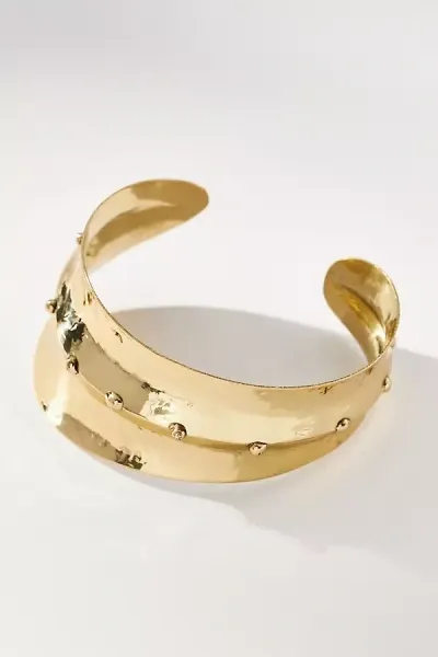 By Anthropologie Western Studded Cuff Bracelet In Gold