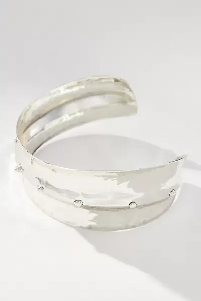 By Anthropologie Western Studded Cuff Bracelet In Silver