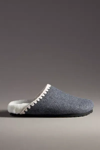 By Anthropologie Whipstitch Mule Slippers In Grey