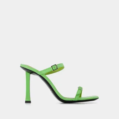 By Far Flick Mule -  - Green - Leather