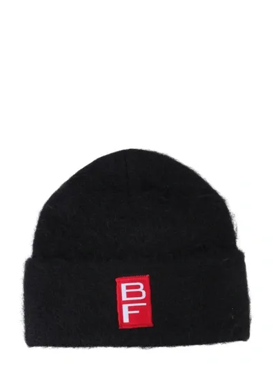 By Far Logo Patch Knit Beanie In Black