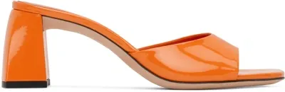 By Far Orange Romy Mules In Or Orange