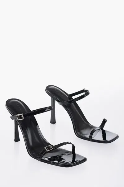 By Far Flick Leather Sandals In Black