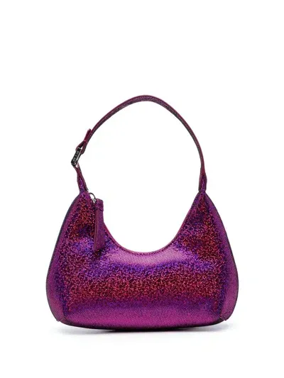 By Far Pre Baby Amber Leather Shoulder Bag In Purple