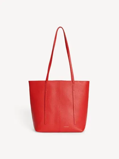 By Malene Birger Abilso Leather Tote Bag In Dark Chilli