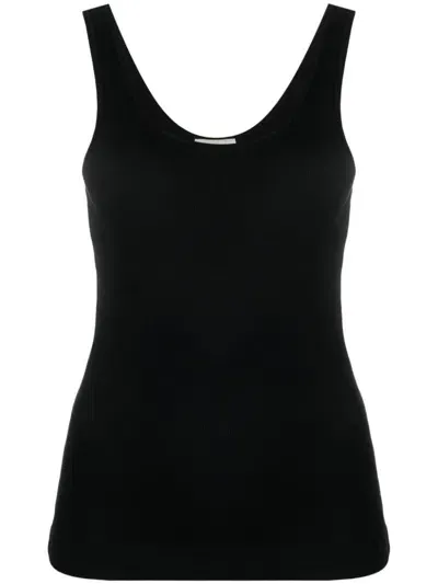 By Malene Birger Anisa Ribbed-knit Tank Top In Black