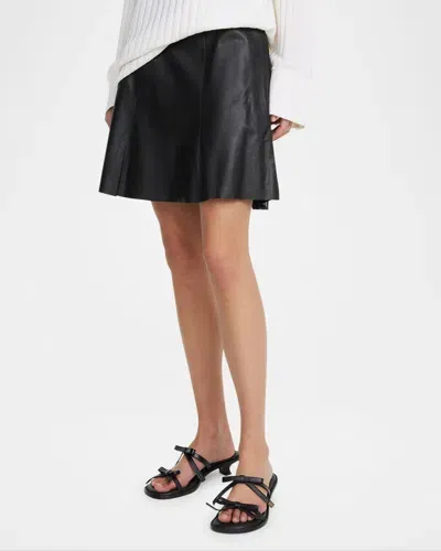 By Malene Birger Naommi A-line Leather Mini Skirt In Black