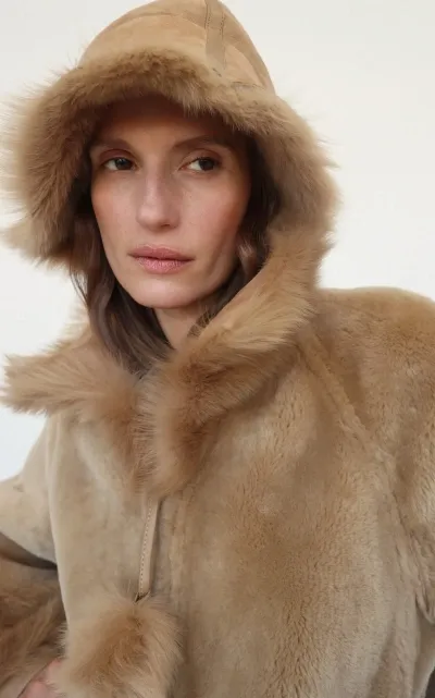 By Malene Birger Sheelan Shearling Hat In Brown