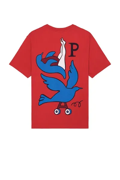 By Parra Wheeled Bird T-shirt In Rust