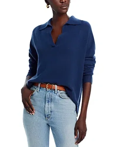 C By Bloomingdale's Cashmere Drop Shoulder Sweater Polo - Exclusive In Anchor Blue