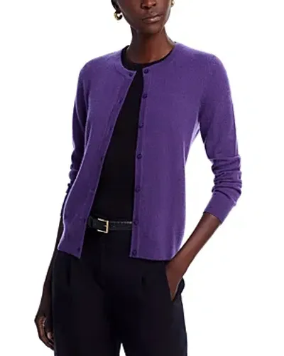 C By Bloomingdale's Cashmere C By Bloomingdale's Crewneck Cashmere Cardigan - Exclusive In Blackberry