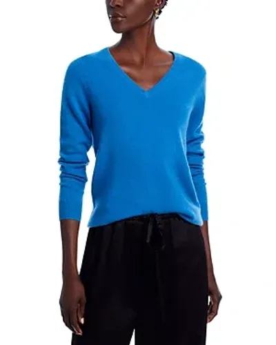 C By Bloomingdale's Cashmere C By Bloomingdale's V-neck Cashmere Sweater - Exclusive In Lagoon