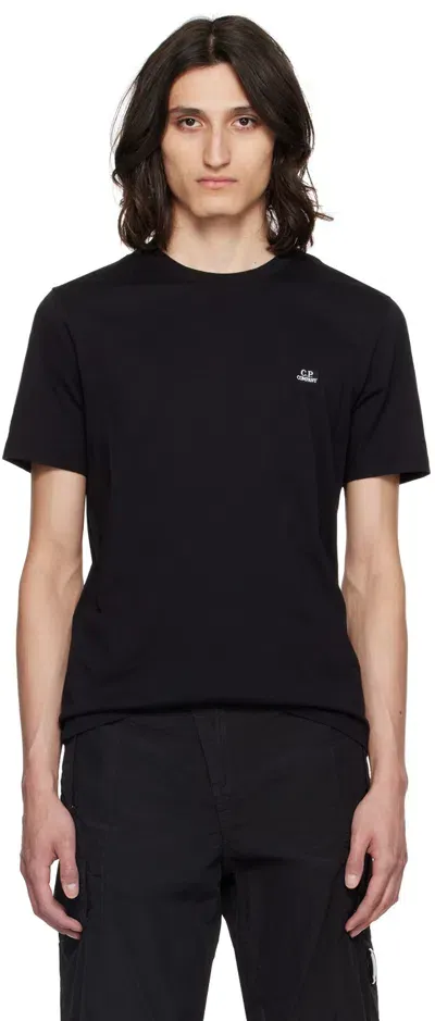 C.p. Company Logo-patch Cotton T-shirt In Black