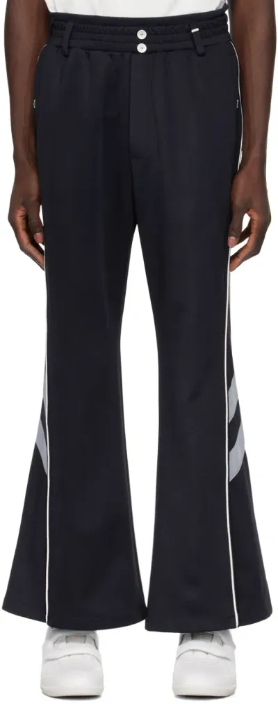 C2h4 Navy Double Waist Linear Track Pants