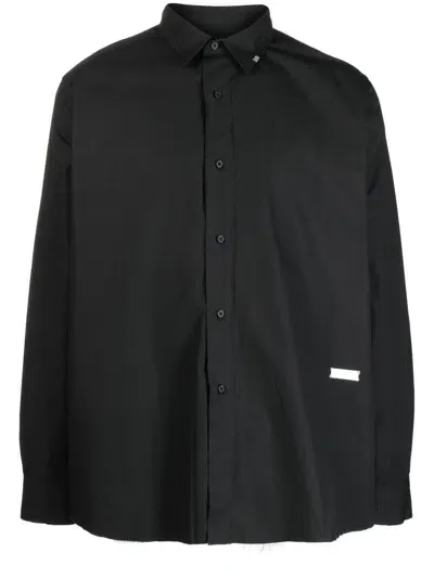 C2h4 Raw-cut Hem Shirt In Black