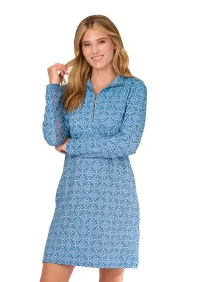 Cabana Life 1/4 Zip Sport Dress In Camden Leaf