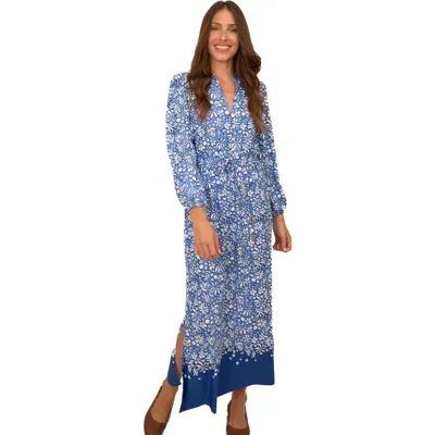 Cabana Life Button Down Maxi Dress In Tahoe