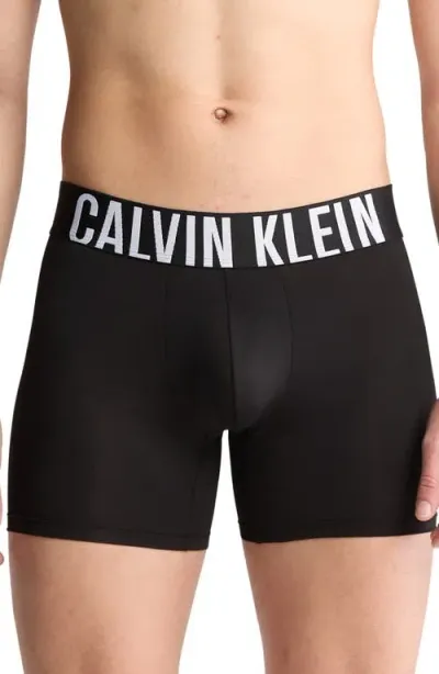 Calvin Klein 3-pack Intense Power Microfiber Boxer Briefs In Q1q Black/syrah