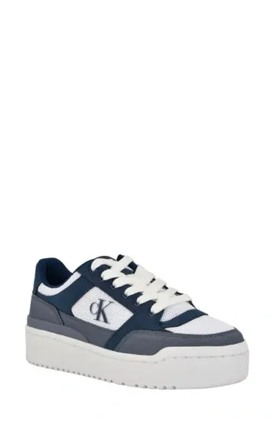 Calvin Klein Alondra Platform Sneaker In Dark Blue Multi