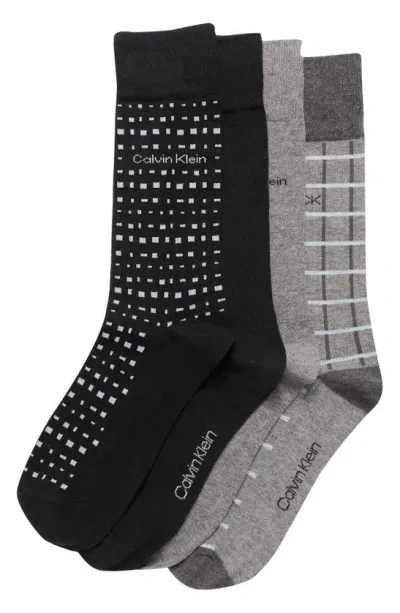 Calvin Klein Assorted 4-pack Dress Socks In Black