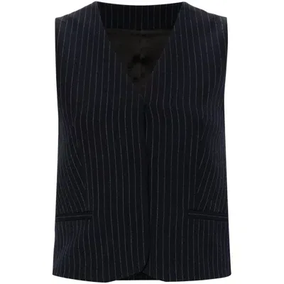 Calvin Klein Pinstripe Waistcoat In Grey