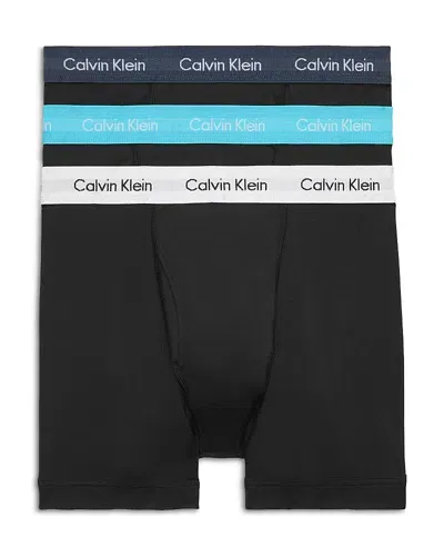 Calvin Klein Cotton Stretch Moisture Wicking Boxer Briefs, Pack Of 3 In N Black