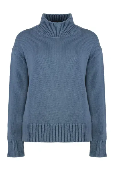 Calvin Klein Cotton Turtleneck Sweater In Blue