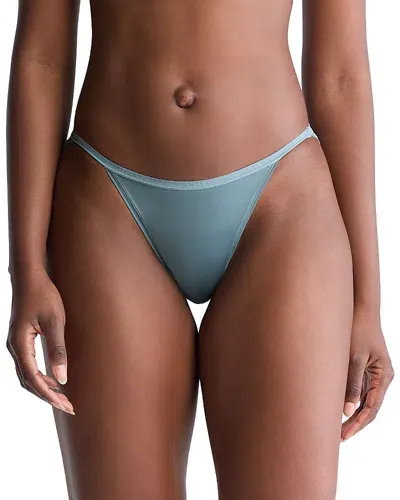 Calvin Klein Ideal Micro String Bikini In Blue Performance